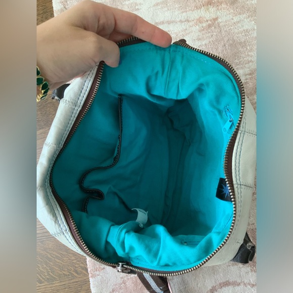 Vintage Y2K 90’S Square Patch Medium Leather White Snap Purse Bag Made in Italy - Picture 5 of 16